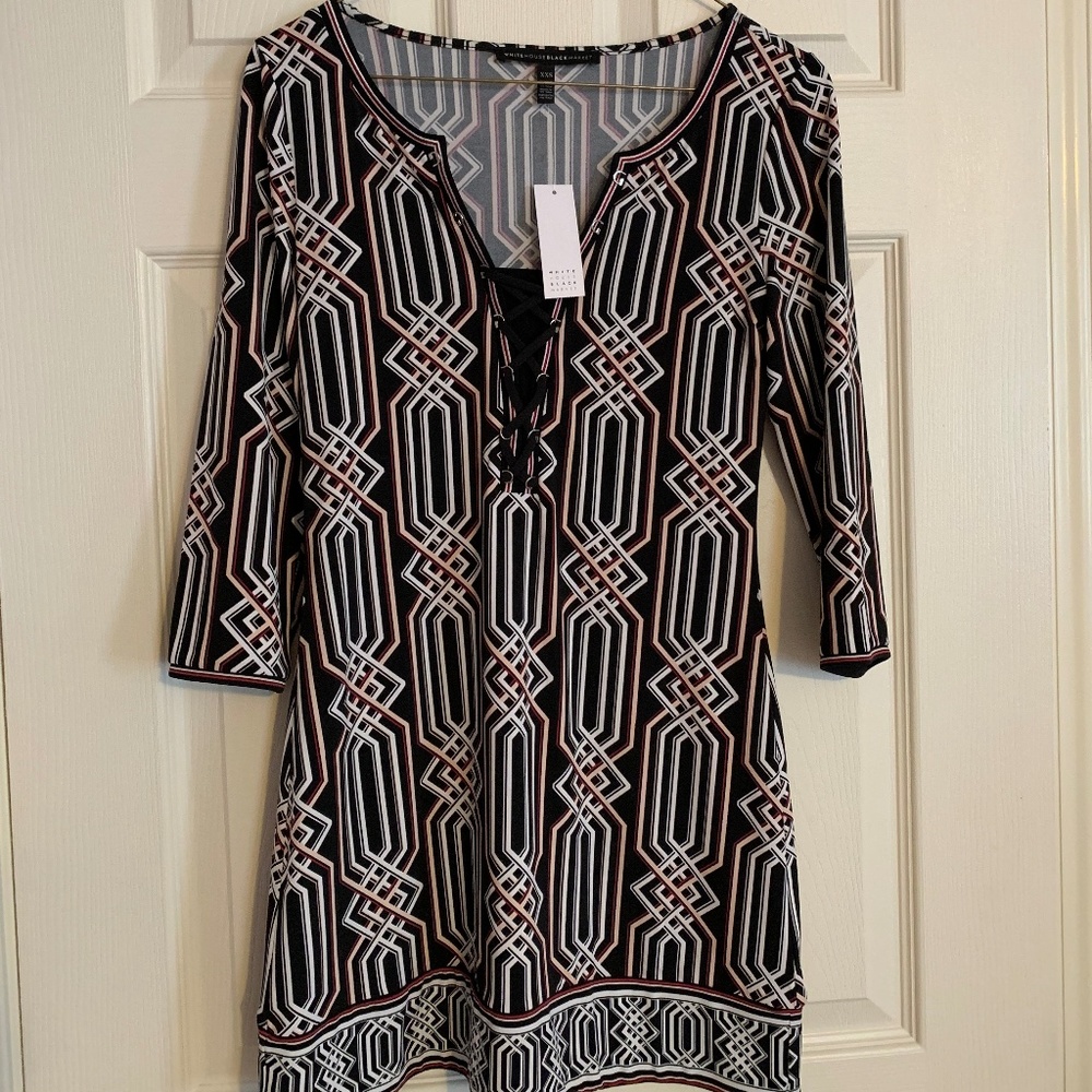 Flattering 3/4 sleeve tunic dress